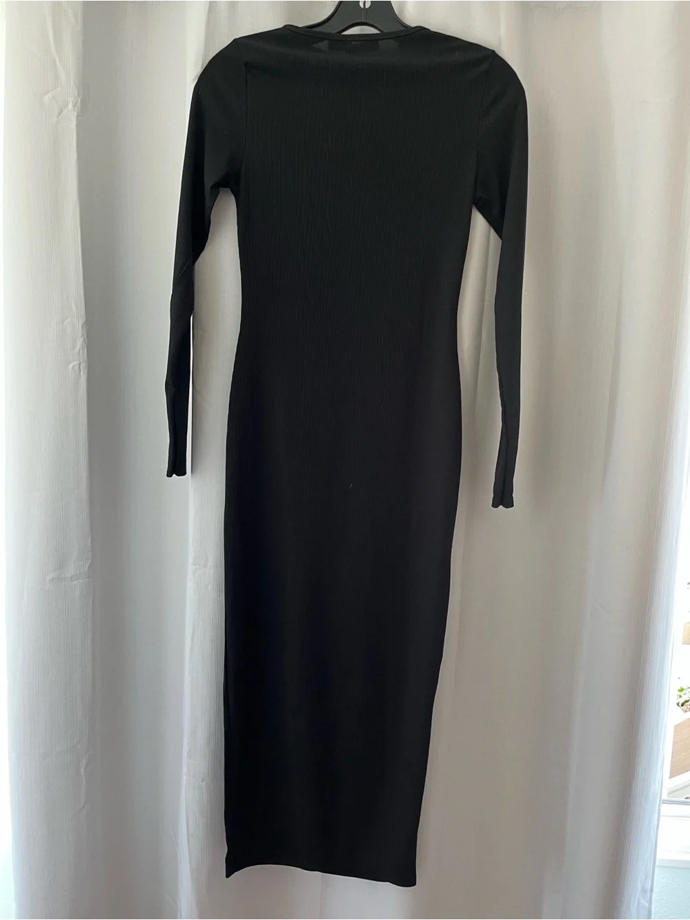 PrettyLittleThing Black Long Sleeve Bodycon Midi Dress